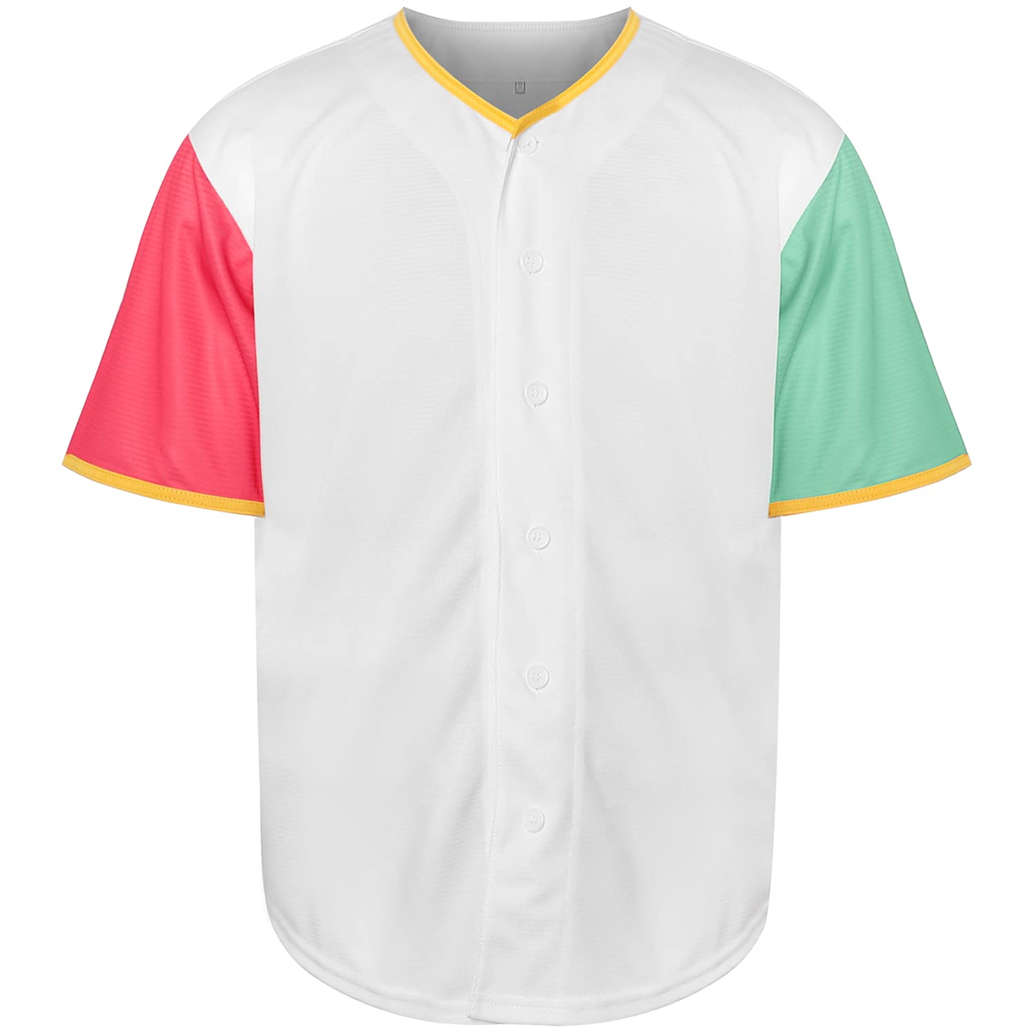 Maglia da baseball vuota con bottoni a maniche corte tinta unita hipster hip hop magliette jersey