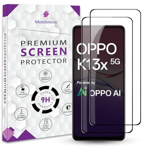 Image of Premium Tempered Glass Screen Protector Guard For Oppo K13X 5G (6.67 Inch, Pack of 2) | Edge to Edge Coverage With Easy to installation kit
