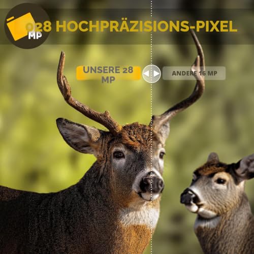 COOLIFE Jagdkamera, 28 MP, 1520P, HD, Auslösegeschwindigkeit 0,2 s und 27 Infrarot-LEDs, 940 nm...