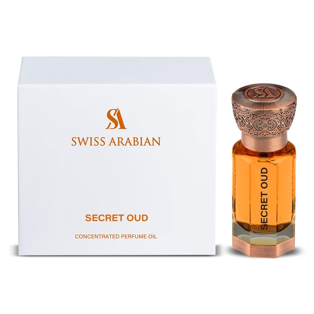 Swiss Arabian Secret Oud - Aceite de perfume concentrado unisex, 12 ml – Mezcla fascinante de rosa, Oud cálido y ámbar sensual – Un aroma cautivador y duradero