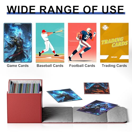 TiopLior Card Deck Boxs Fit for MTG Deck Box with Black Card Dividers, 4 Pack Horizontal Leather Deck Cards Box for TCG Magic Commander Trading Card Decks Storage Box — view 4