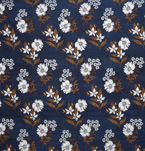 Image of HOMEKART 3D Printed 144 Tc Microfiber Double Bedsheet with 2 King Size Pillow Covers Breathable | Wrinklfree | Summer | Topsheet (Dark Blue & White Cricle Print, 90 x 90 Inches)