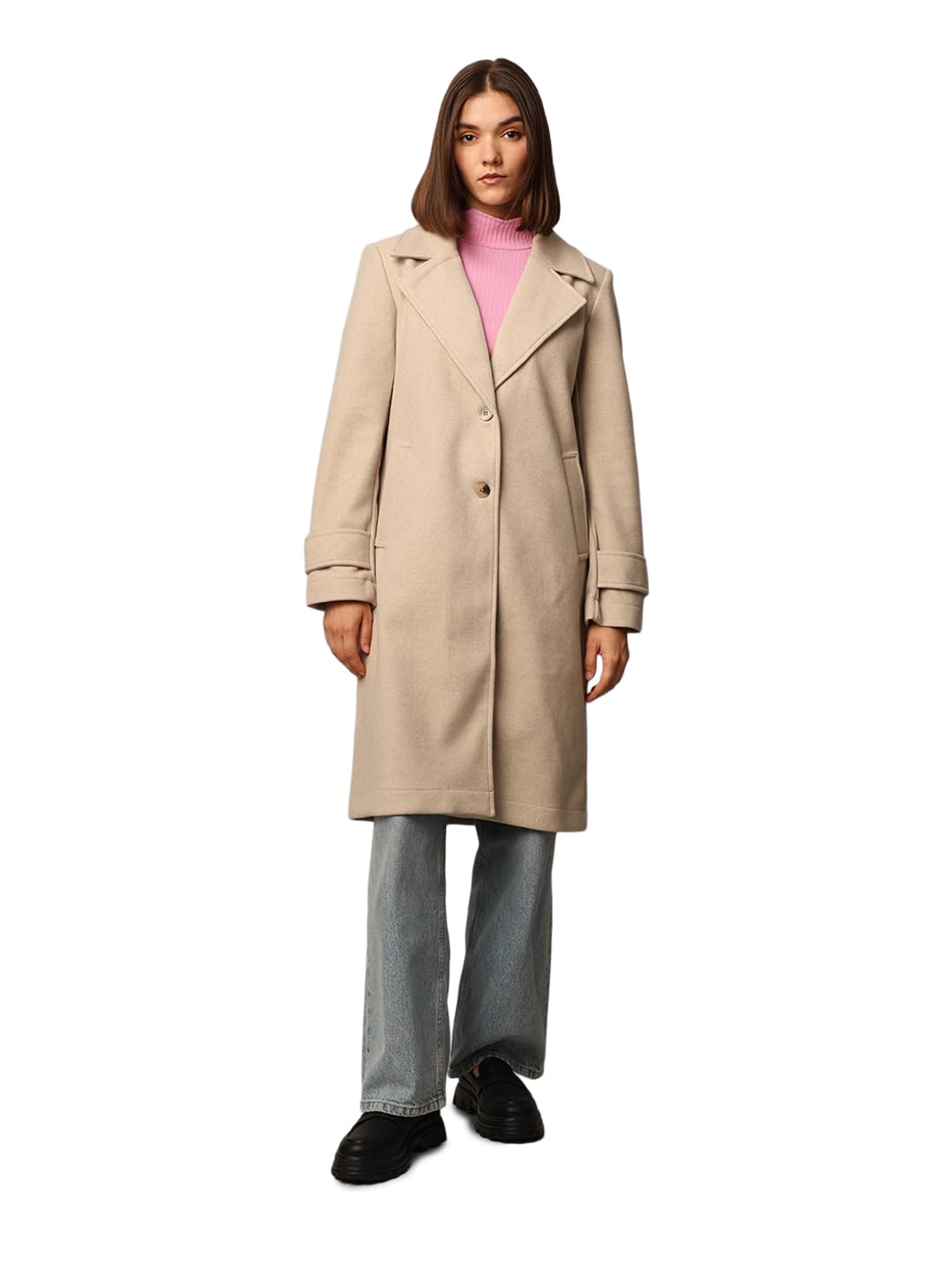 pieces ONLY Women's A-Line Coat (17145321-White Pepper_White-picture-25