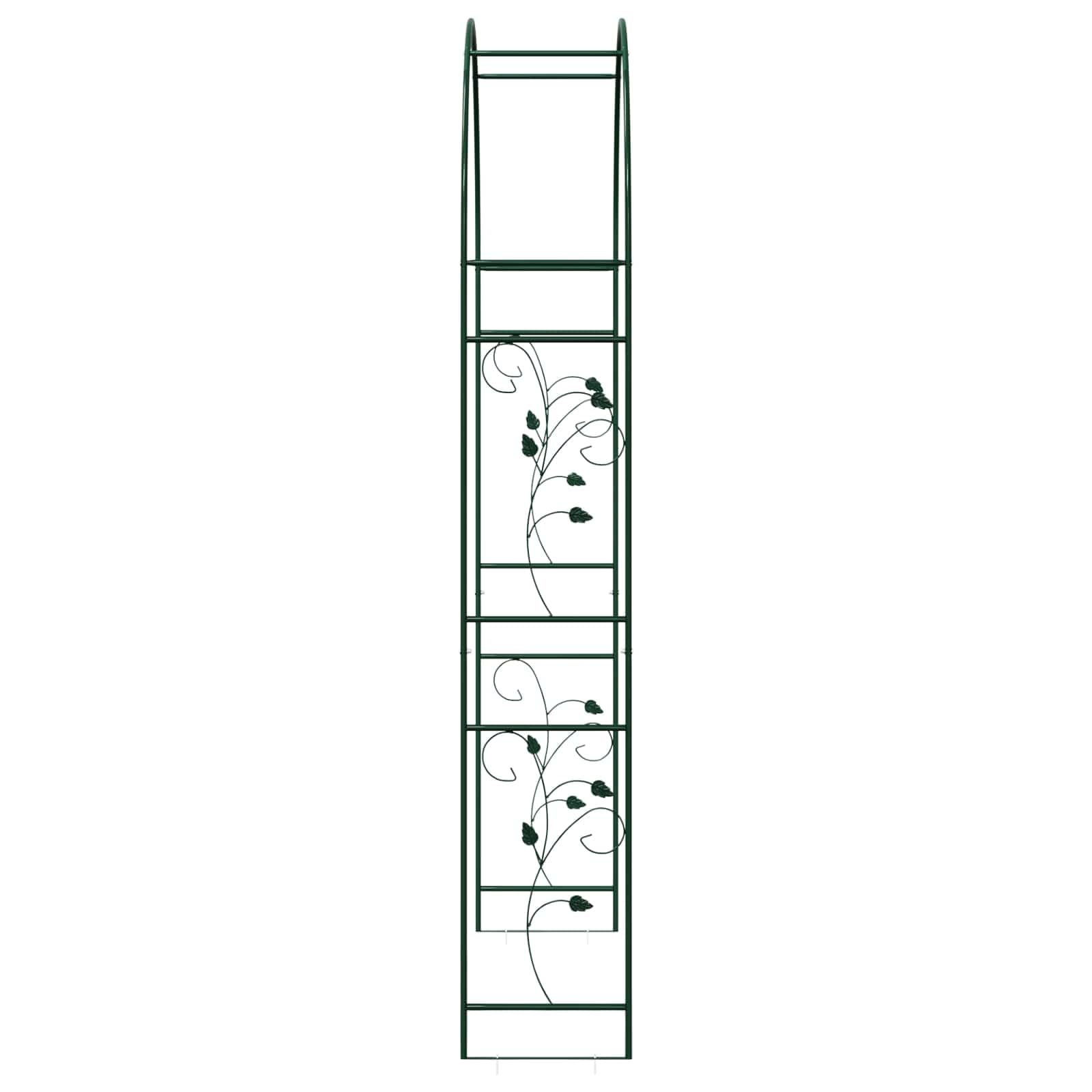 Metall Gartenbogen Floral Grün 115x37x231 cm | Wetterbeständig, für Hochzeit und Gartenparty, klassisches Design, pflegeleicht