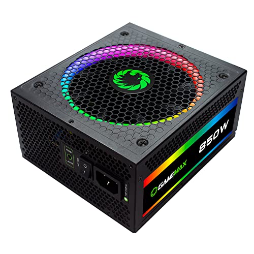GameMax RGB850 Modular 80 Plus Gold Power Supply with 14cm RGB Fan - Black - Image 9