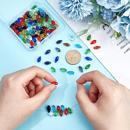 AHANDMAKER 100 Pcs Faceted Teardrop Glass Beads - Image 3