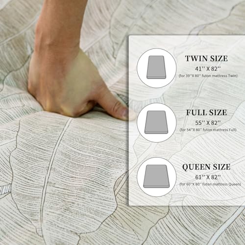 ZonLi-Futon-Mattress-Cover-Twin-Size-for-Traditional-Japanese-Floor-Futon-Mattress-with-ZipperTatami-Floor-Sleeping-Mat-CoverSuper-Soft-and-Machine-Washable-39×80-Hand-Painted-Leaves ZonLi Futon Mattress Cover Twin Size for Traditional Japanese Floor Futon Mattress with ZipperTatami Floor Sleeping Mat CoverSuper Soft and Machine Washable 39×80 Hand Painted Leaves