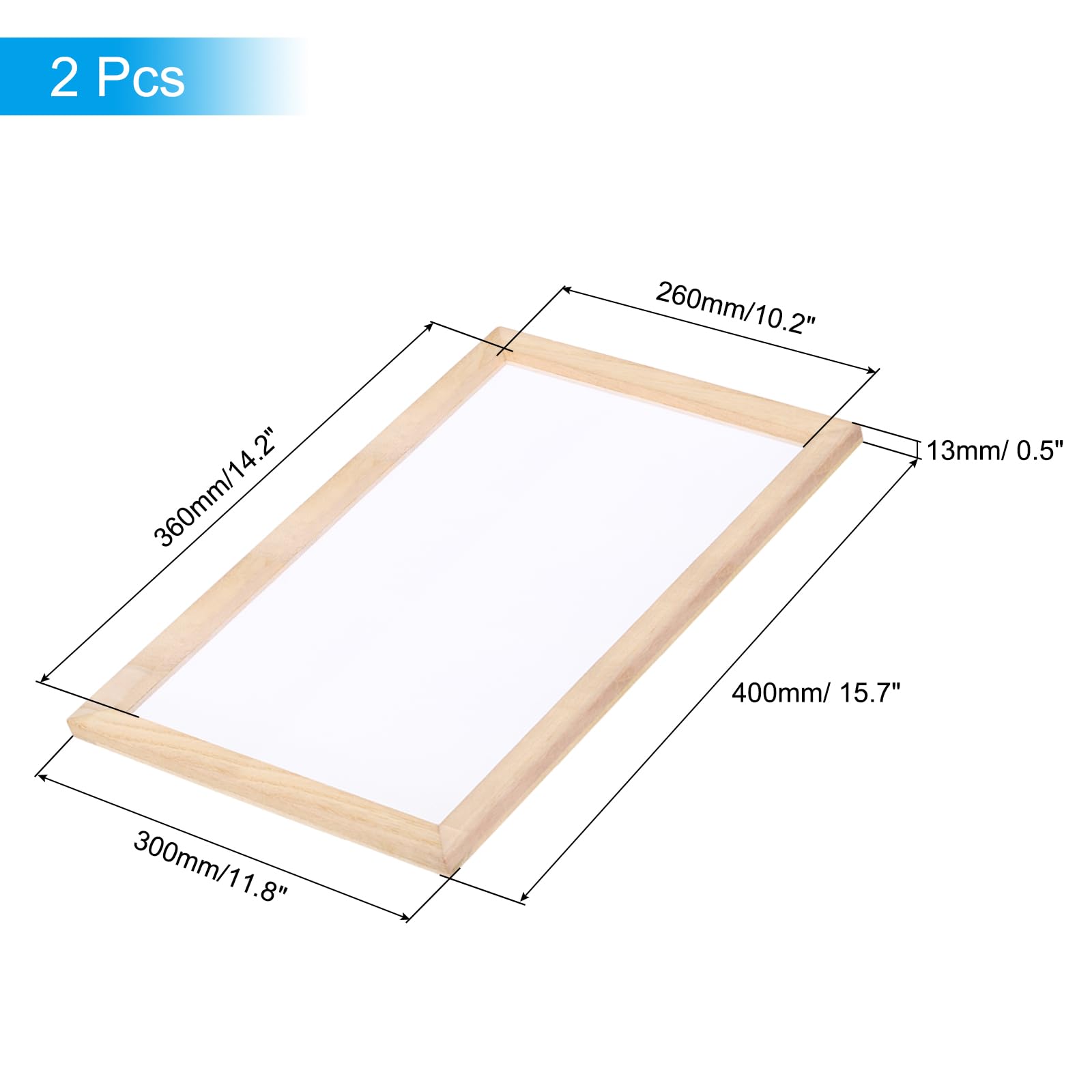 PATIKIL B4 Sizes Wooden Paper Making Screen - Image 2