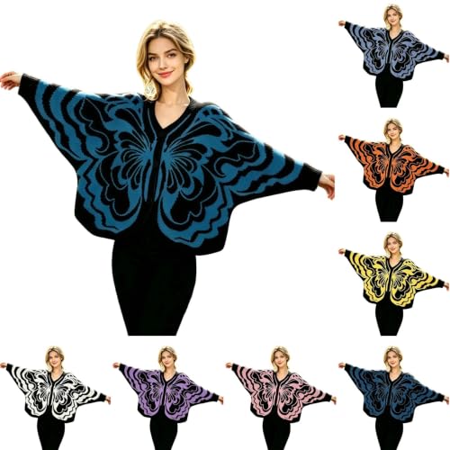 Womens Butterfly Cardigan Butterflies Wing Cloak Shawl Sweater Coats - image 1