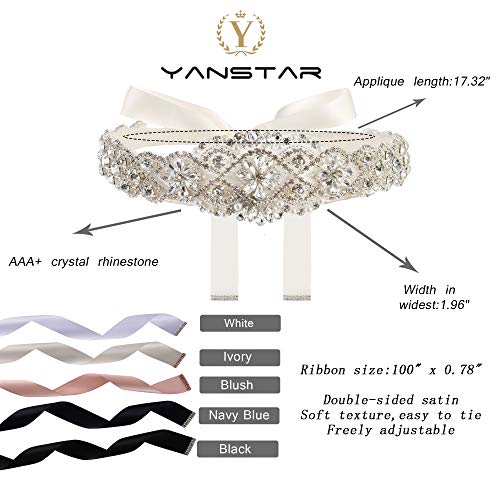 yanstar Handmade Wedding Belt with Rhinestone Crystal Bridal Belt for Wedding Dress3