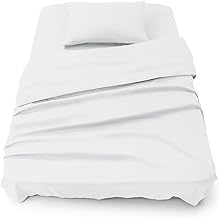 Blumtal Set lenzuola letto singolo 3pz - completo letto singolo certificato OEKO-TEX - lenzuolo con angoli 90x190x30cm + lenzuola singolo 160x275cm + federa cuscino 50x80cm in microfibra - in bianco