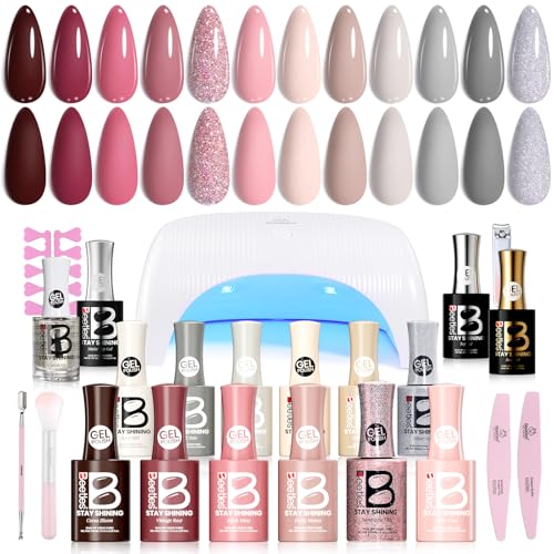 Beetles Stay Shining 23 Pcs Gel Nail Polish Kit with