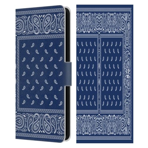 Carcasa de Cuero Tipo Libro para Samsung Galaxy S23 FE 5G con Diseño de Bandana Azul