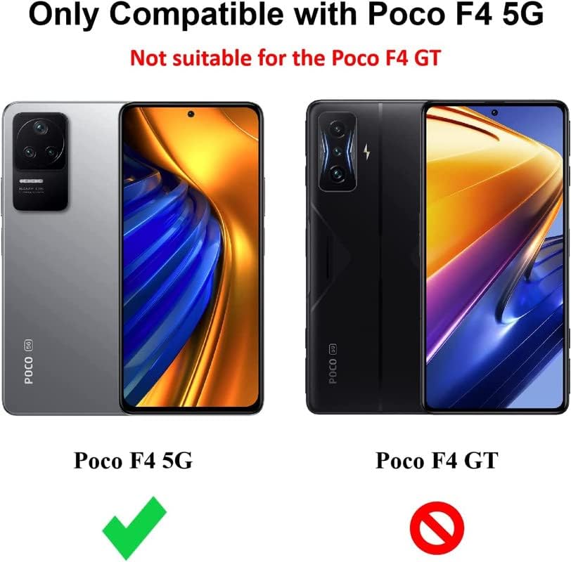 Image of Robot Ring Thunder Case, Shockproof Hybrid Kickstand Back Case Defender Cover for Poco F4 5G - Black (Sliding Camera Window)