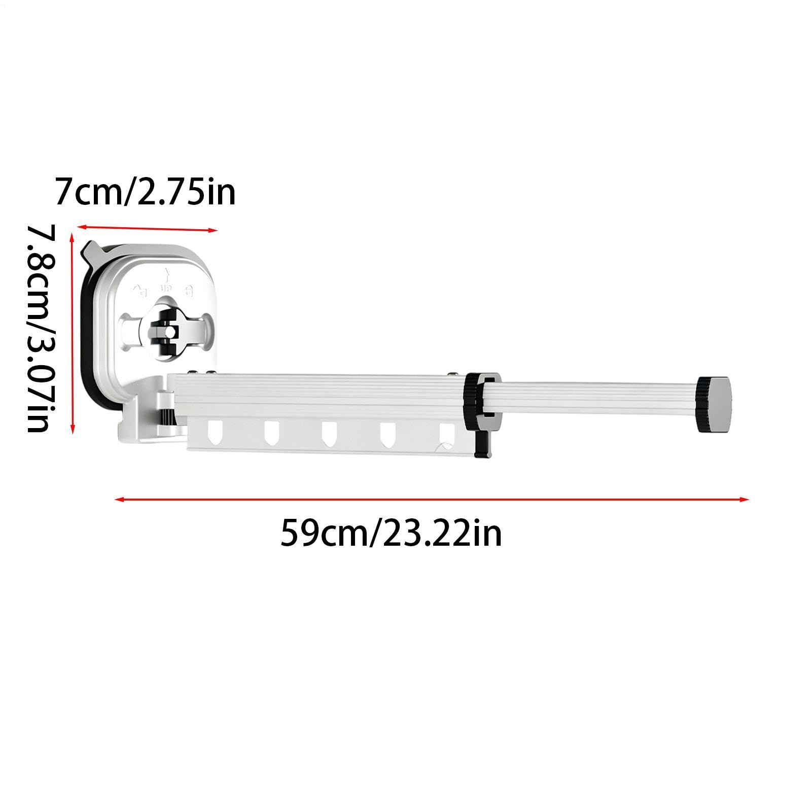 Wäscheständer Für Kleidung Bohrfrei Faltbar Aluminiumlegierung Teleskopisch | Wand-Wäschetrockner für Wohnzimmer, Badezimmer, Wohnung, Hotel, Reise sowie Camping