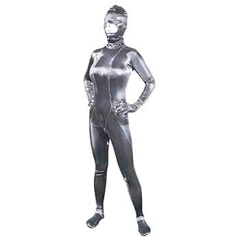 即購入OK。Lサイズ黒色光沢有顔開面下全身タイツ肌タイツゼンタイレオタード Amazon.co.jp: MJINM レディース超光沢半袖ユニタード ゼンタイ