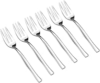 Vista 1 de Idomy Tenedores de degustación de 3 dientes de acero inoxidable para aperitivos, 12 piezas