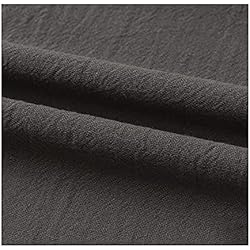 Persianas Monja Tela de Lino de Algodón por Metro 7 Colores Tela de Aspecto de Lino para Cortinas, Persianas, Acolchado Artesanal, Patchwork Y Tapicería, Ancho 130 cm(Color:Gris)