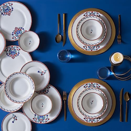 KARACA Nakkas 24 Teile Porzellanservice für 6 Personen, Einzigartiges Design, Tägliches und Besonderes Geschirr… – Ansicht 2