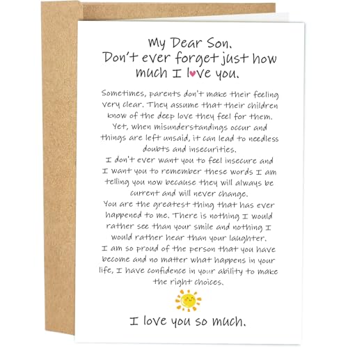 Naixiwen Romantic Birthday Card for Son from Parents, Heartfelt Son