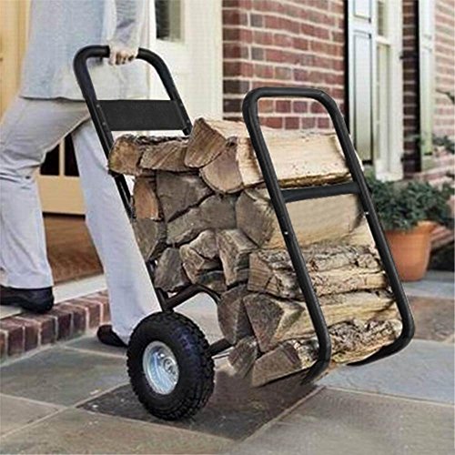 go2buy Heavy Duty Pneumatic-Wheel Firewood Log Cart Trolley Carrier Wheelbarrow - Thumbnail 5