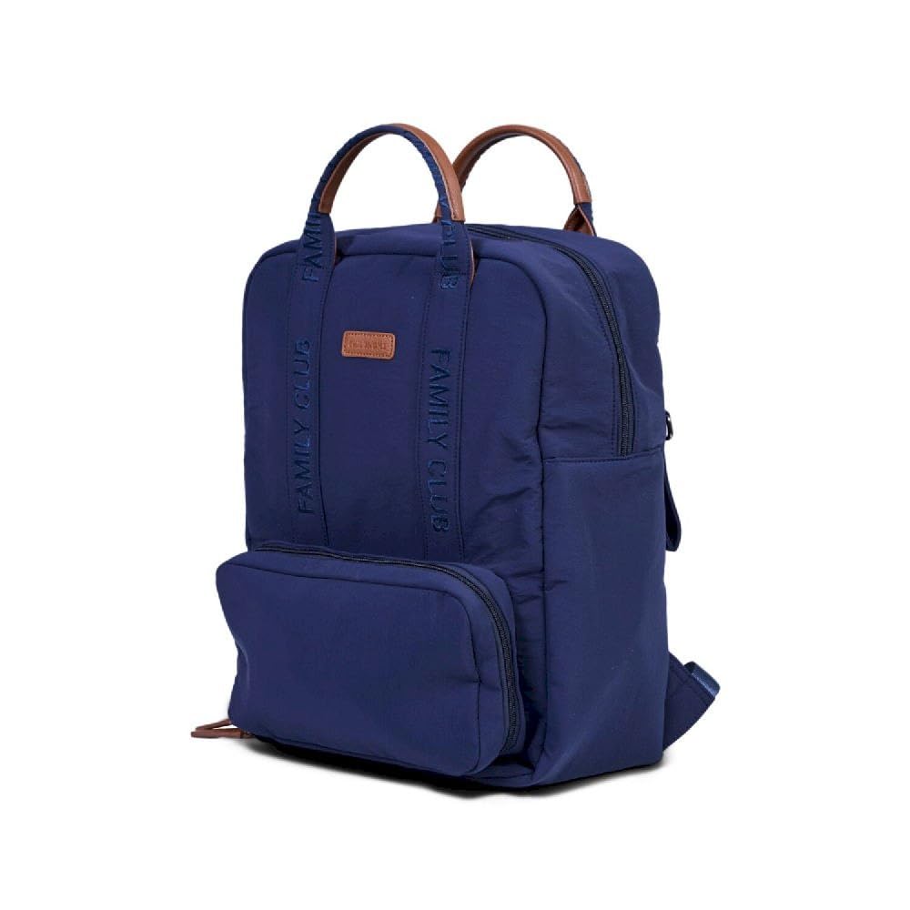 CHILDHOME, Plecak na pieluchy Family Bag, duża pojemność, wielofunkcyjny, mata do przewijania w zestawie, 11 przegródek, izolowane kieszenie, walizka na kółkach, wieszak na wózek, 20,5 l, granatowy