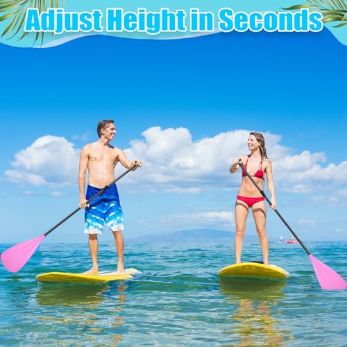 Image of Hollowfly 4 Set of 3 Pieces SUP Paddle Board Paddle Adjustable Paddleboard Lightweight Stand up Oar Aluminum Alloy Floating Replacement Oar Adjustable Aluminum Alloy Shaft for Surfing