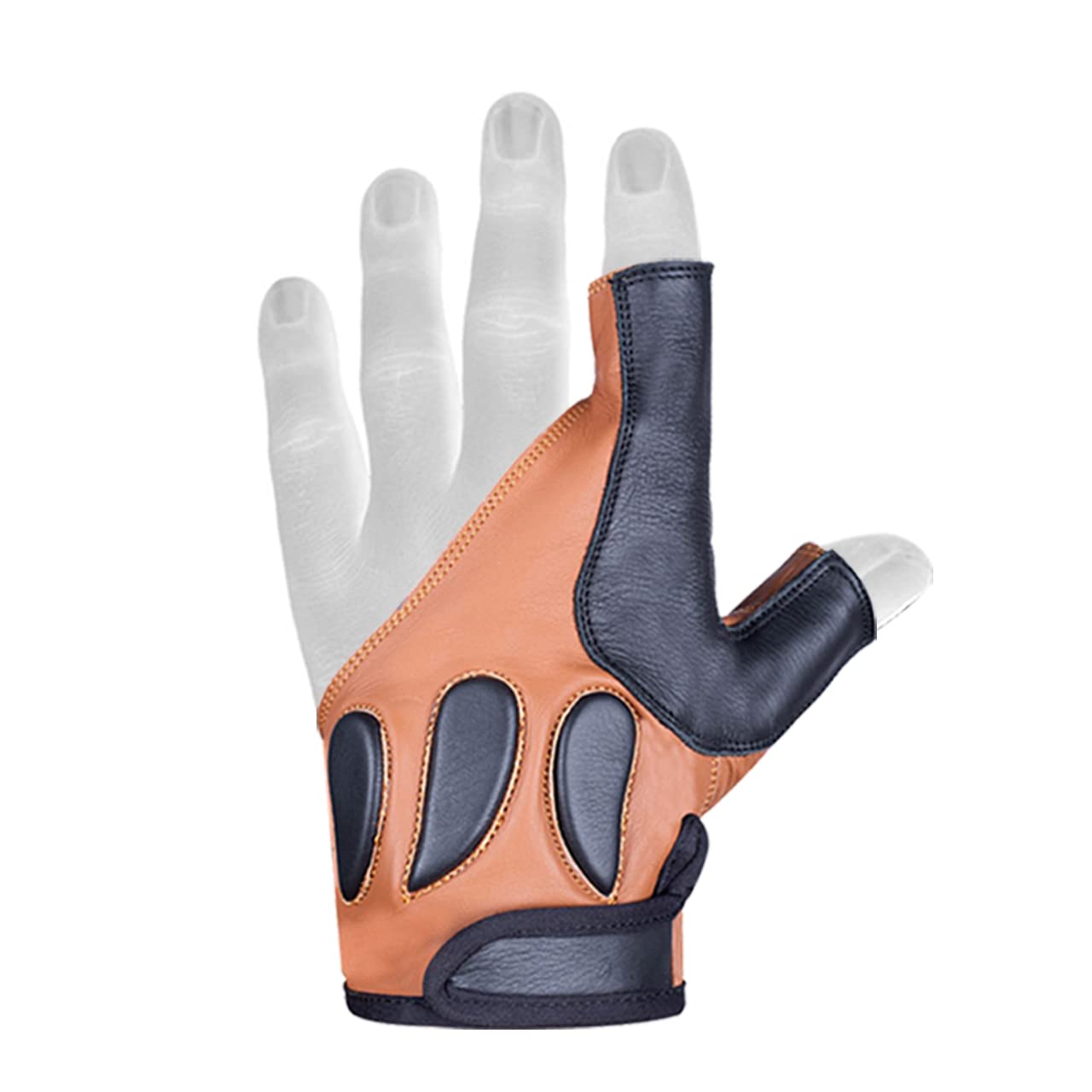 Daskz Italian Bow Glove One Finger Shooting Left hand Glove- Professional Leather Archery hunting Glove for Adults (Light Brown, XS)