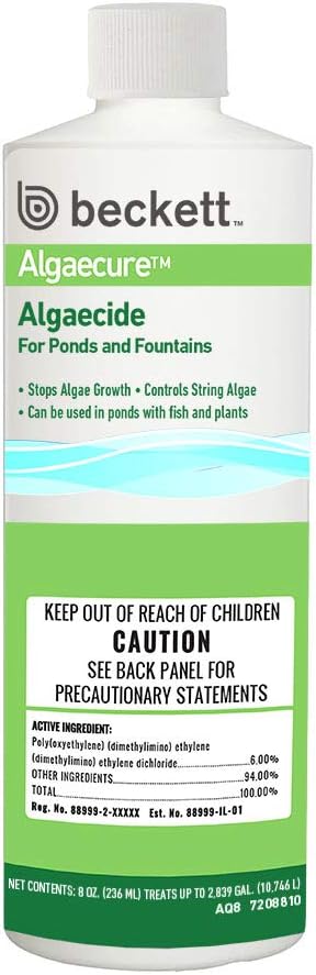 Beckett AQ8 240ml Algaecure Algaecide For Ponds