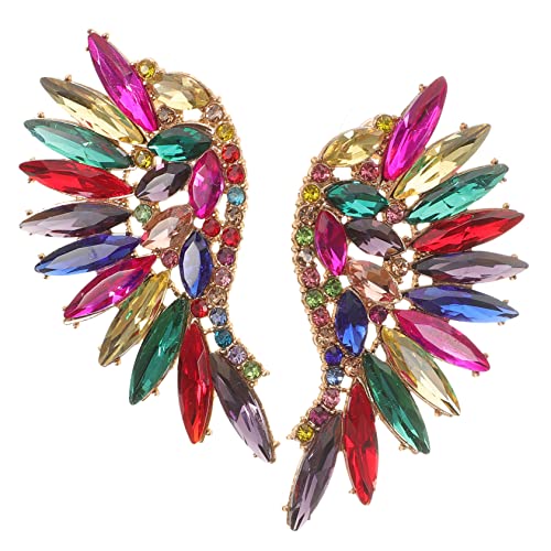 BESPORTBLE 1 Par aretes con de imitación Pendientes declaración aleación Colorful