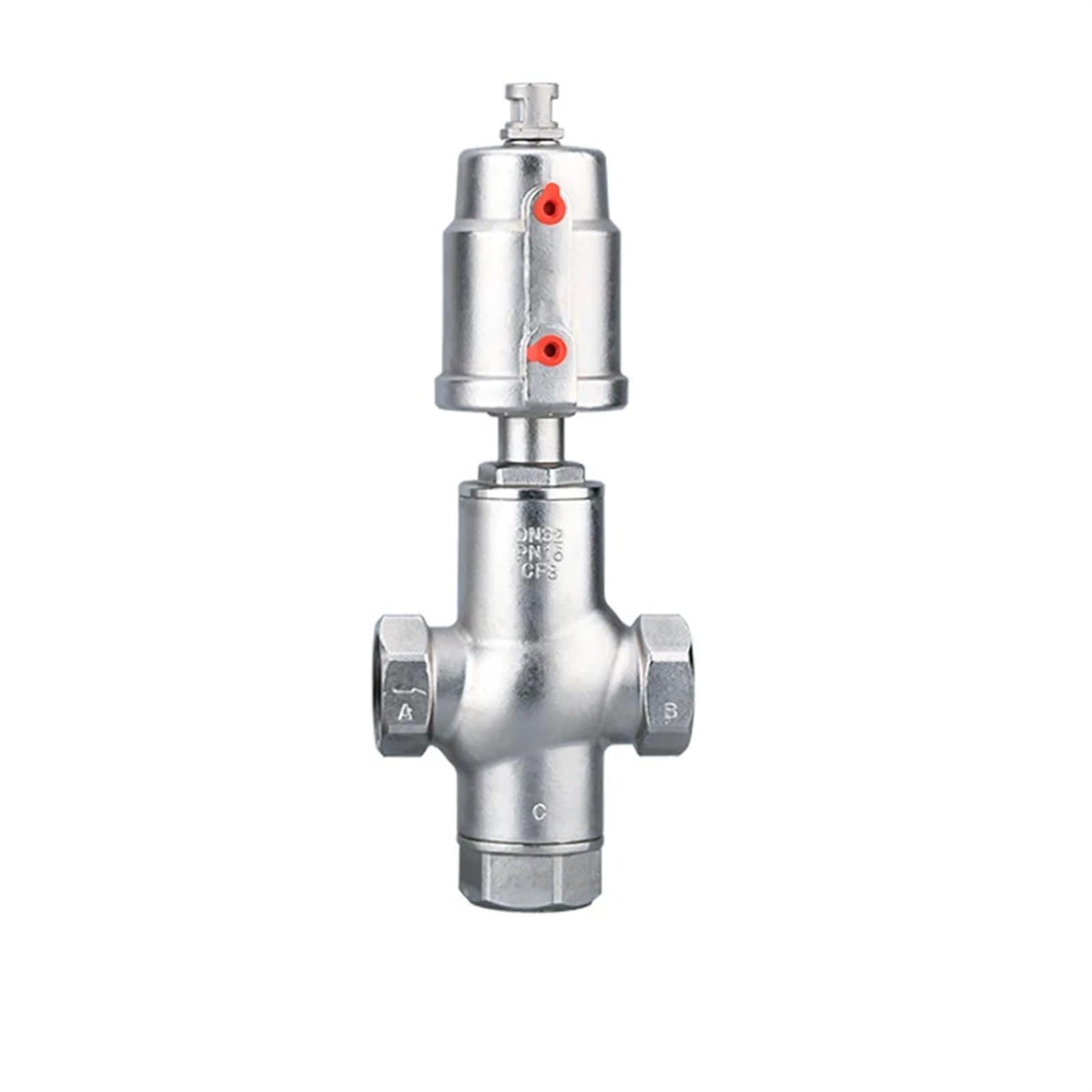 PXQCHAVLN DN32 3 Way Stainless Steelic Actuator Angle Seat Valveic Seat Valve 16bar For Steam Gas Oil Normally Closed(Single Acting)