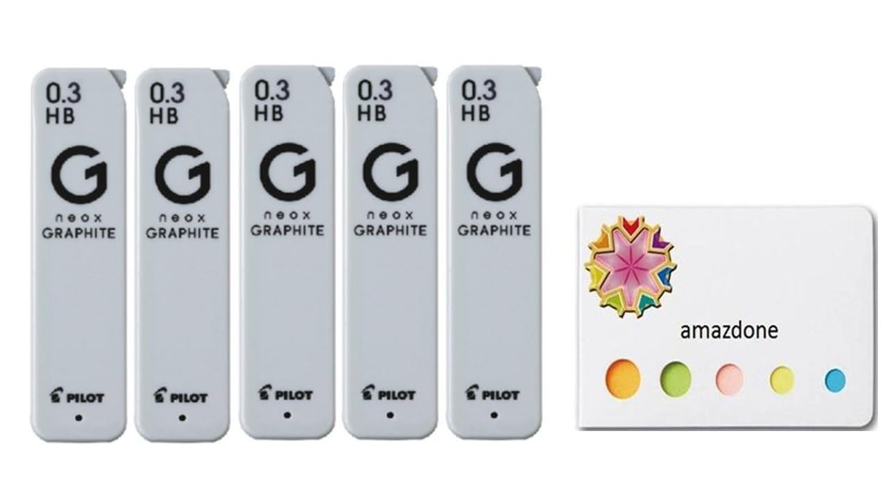 amazdone Neox HRFG-03 HRFG-03 Lot de 5 mines graphite HB pour porte-mines 125 mines, notes adhésives