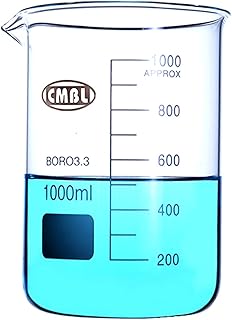 Deschem 1000mL Glass Beaker,1L Low Form Beakers,Good Quality,Borosilicate 3.3 Glassware