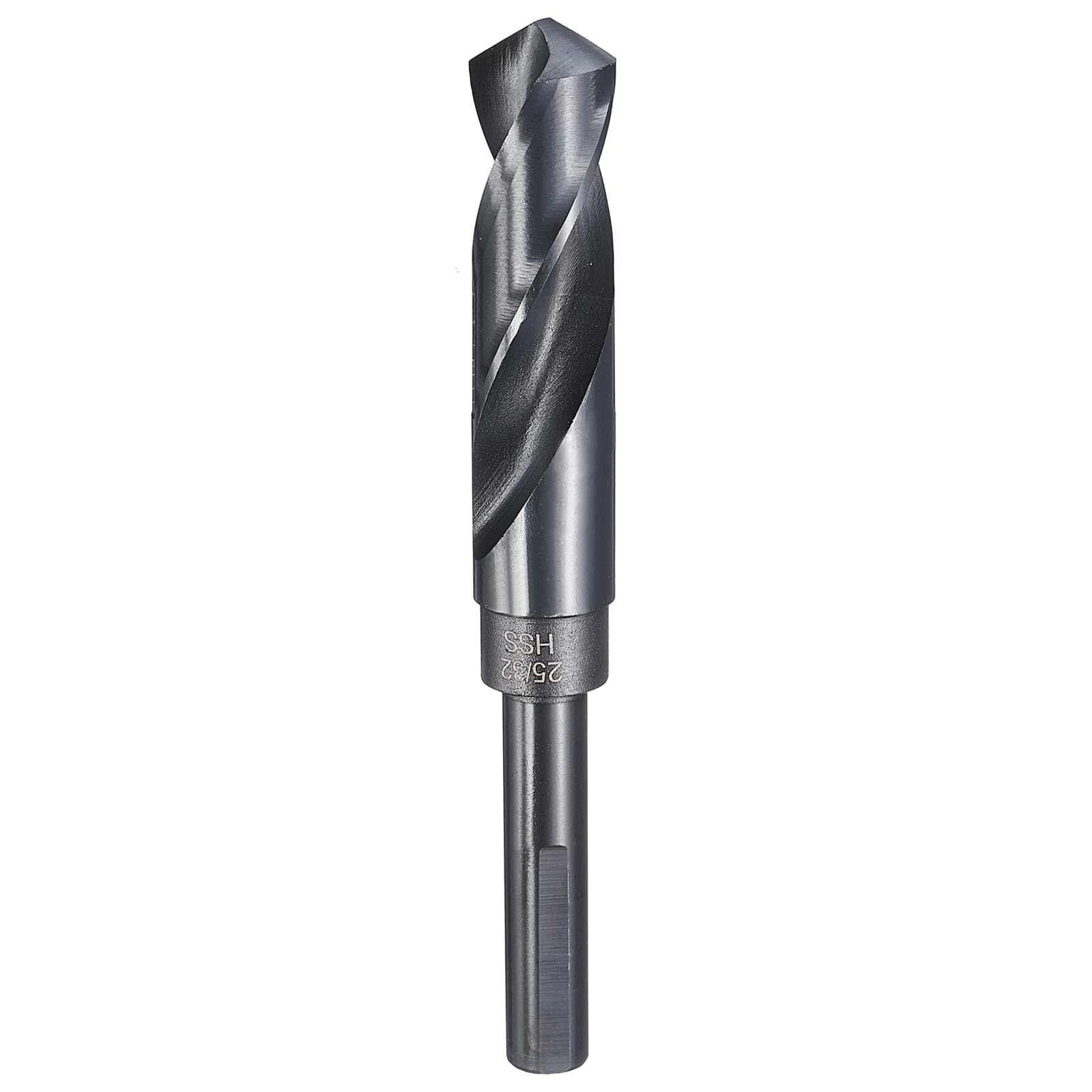 HARFINGTON 25/32" Drill Bit 12mm Reduced Shank 3-Flat 4241 High Speed Steel Nitriding Black 118° for Soft Materials Wood Plastic Iron Copper Aluminum