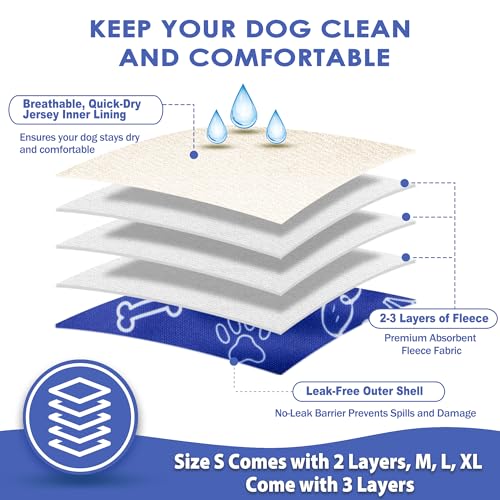 Image of 5 Pack Dog Diapers Male Reusable Belly Bands Washable for Large Male Dogs, High Absorbency for Puppy & Doggy, Size XL