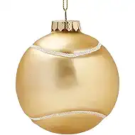 Hanging Christmas Ornaments 2025, Handcrafted Glass Blown Xmas Tree Decorations Holiday Ornaments Funny Gifts Collectible Winter Festival Decor for Home Party, Golden Tennis Ball