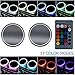 LED Cup Holder Light, MASO 2x Colorful LED Car Cup Holder Pad Mat With Waterproof Bottle Drinks Coaster Built-in Lamp, Mini USB Rechargeable Car Interior Atmosphere Light, with remote control