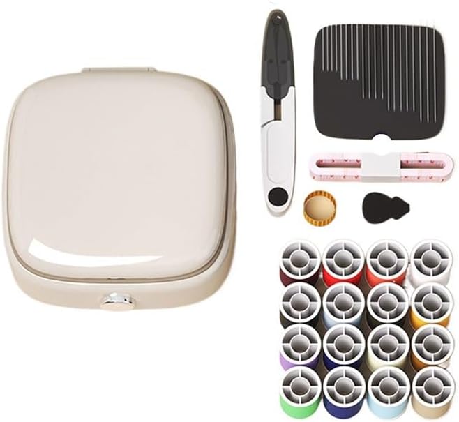 LWECMGSA Portable Household ABS Round Magnetic Suction Needle Thread Box Tool Case Hand Sewing Bag