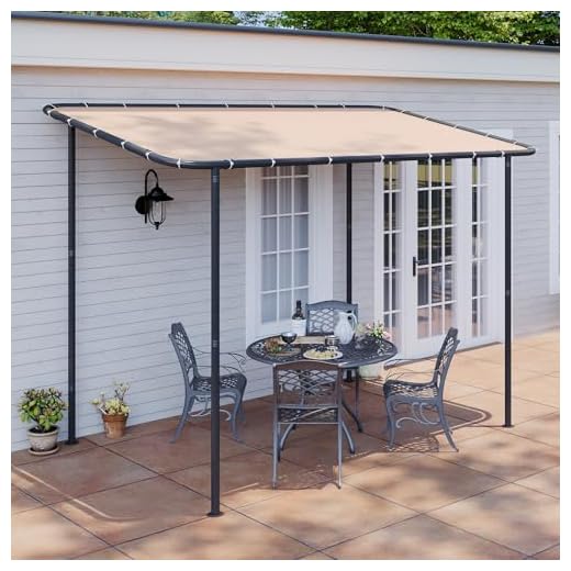 Best weather proof standing umbrella Aoxun Lean to Canopy Gazebo