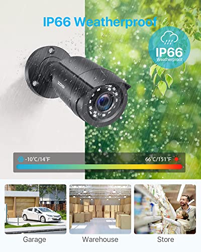 Zosi H.265+ Home Security Camera System Outdoor Indoor, 8 Channel 5Mp-Lite Cctv Dvr Recorder And 4Pcs Weatherproof Surveillance Bullet Camera,Night Vision,Remote Access,Motion Alerts (No Hdd) #TOP4