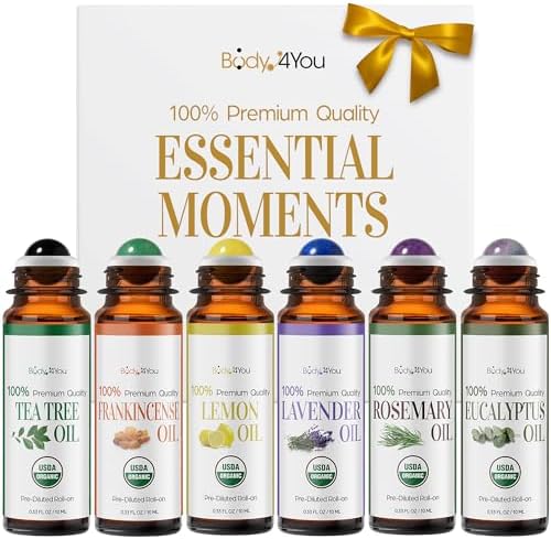 6PC Essential Oils Gift Set - Tea Tree Rosemary Eucalyptus Franki...