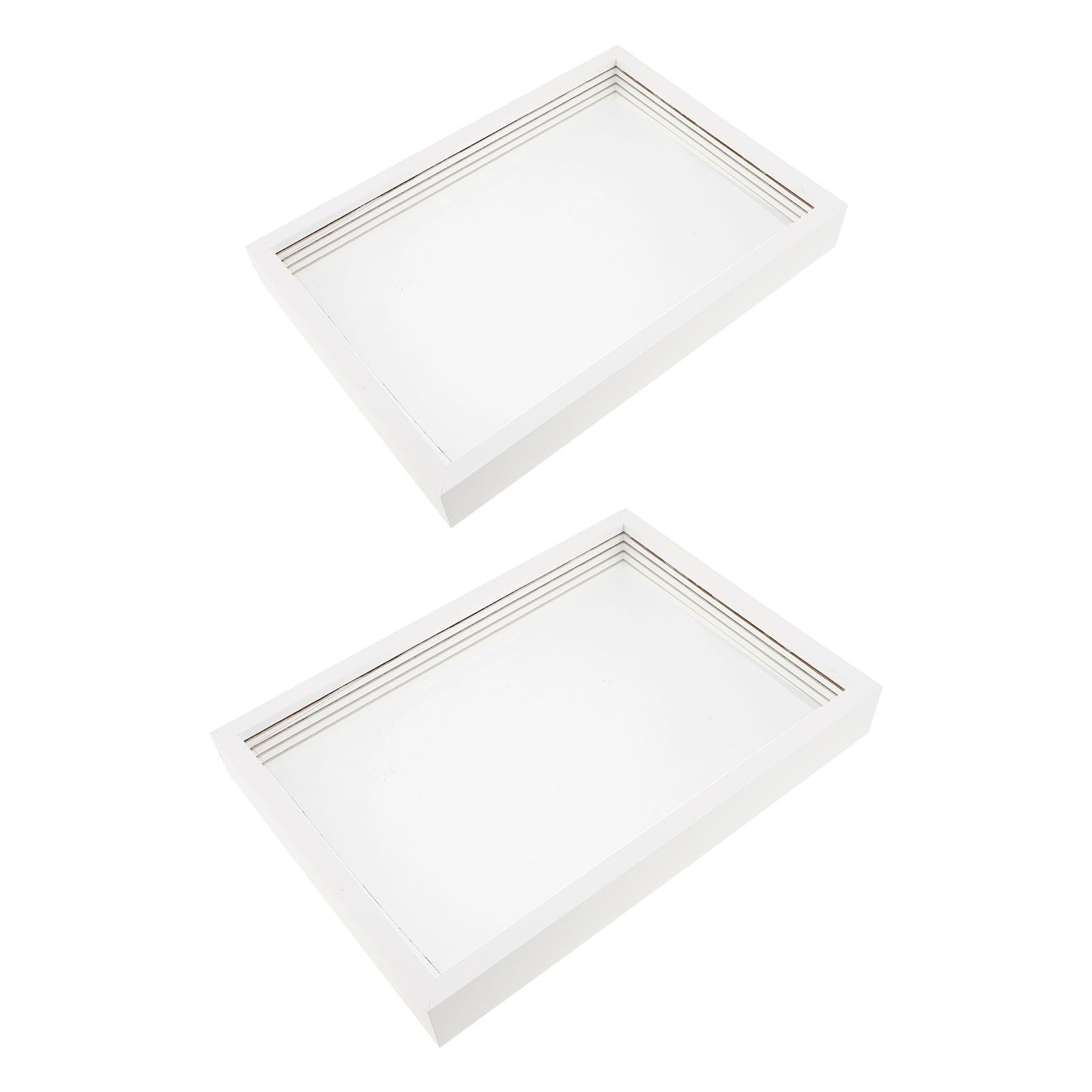Toyvian 2 Piezas Marco de Fotos Transparente Fácil Montaje Diy de Madera Imitación para Huellas de Manos Adecuado para Escritorios y Soportes de Tv