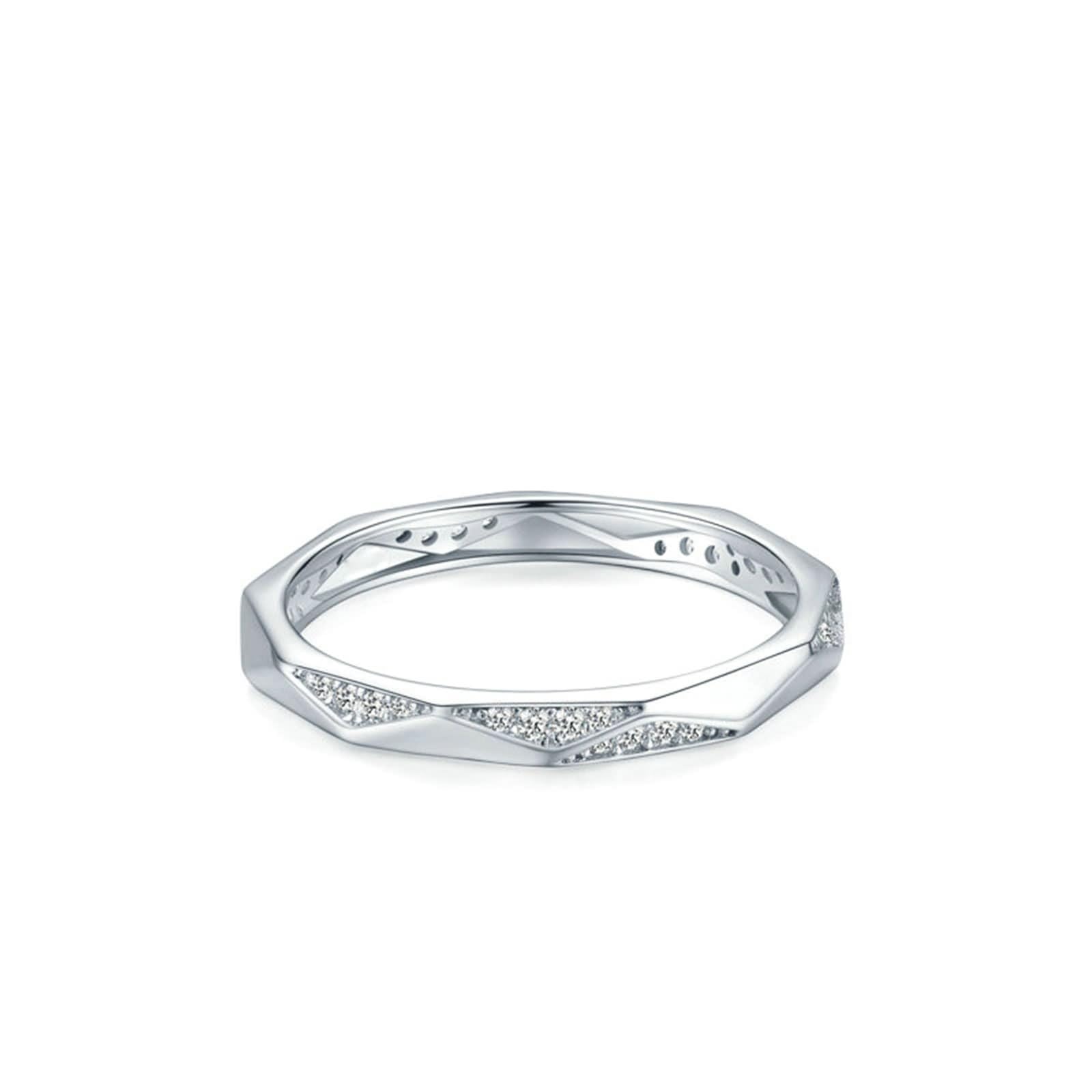 Anello di fidanzamento da donna, anello di fidanzamento poligono con moissanite delicato gioiello