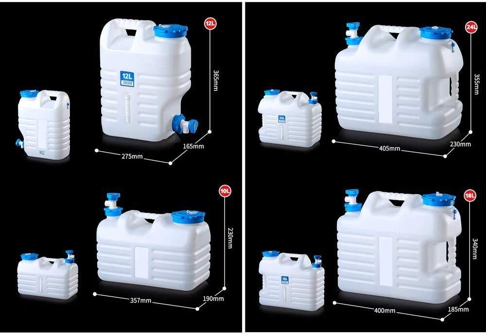Cubo para Exteriores con Grifo, Tanque de Agua de plástico PE de Grado alimenticio, contenedor de Cubo para Acampar Espesado con Agua purificada portátil para el hogar, 18L (24L)