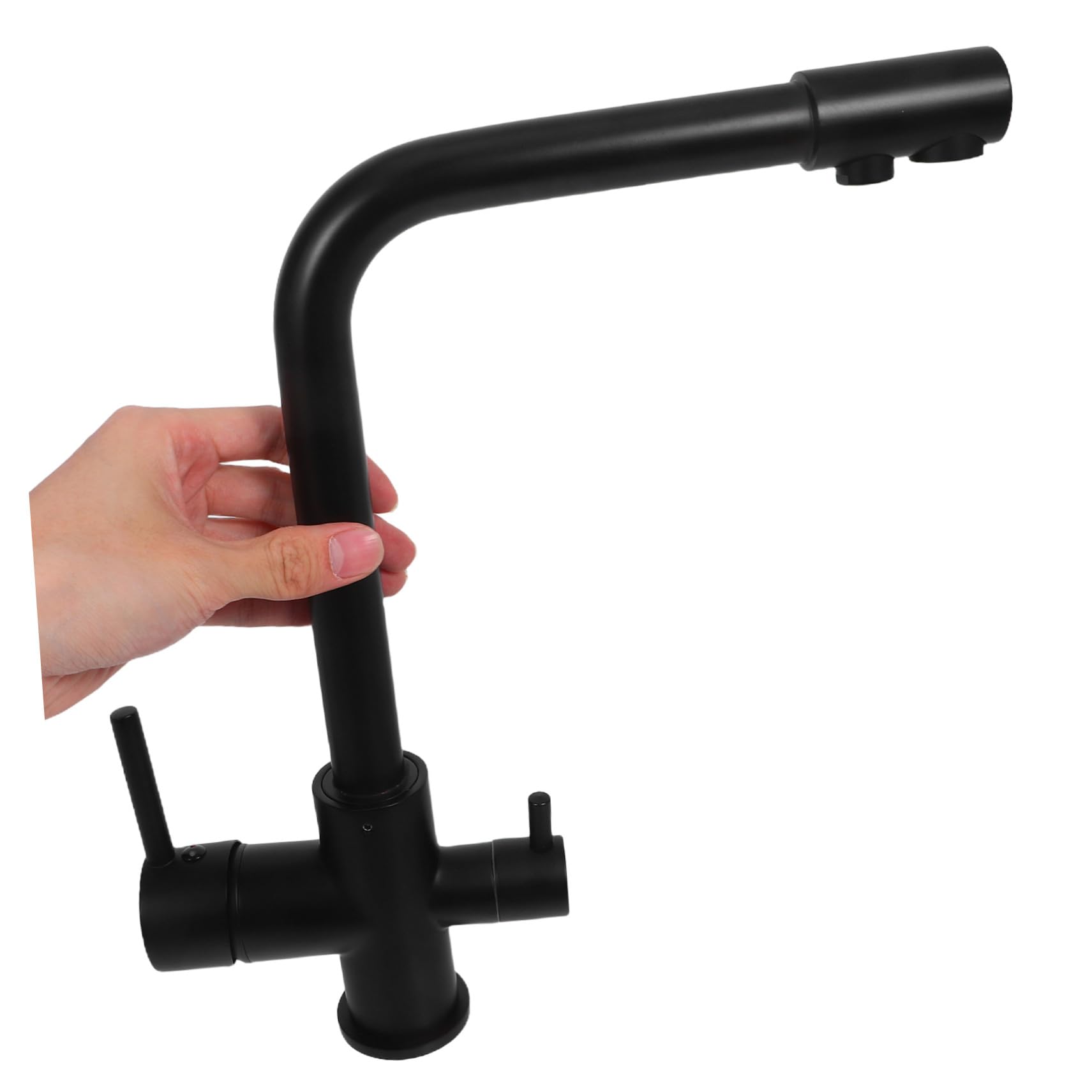 Grifo para Fregadero de Cocina de Cobre con Doble Rociador Negro