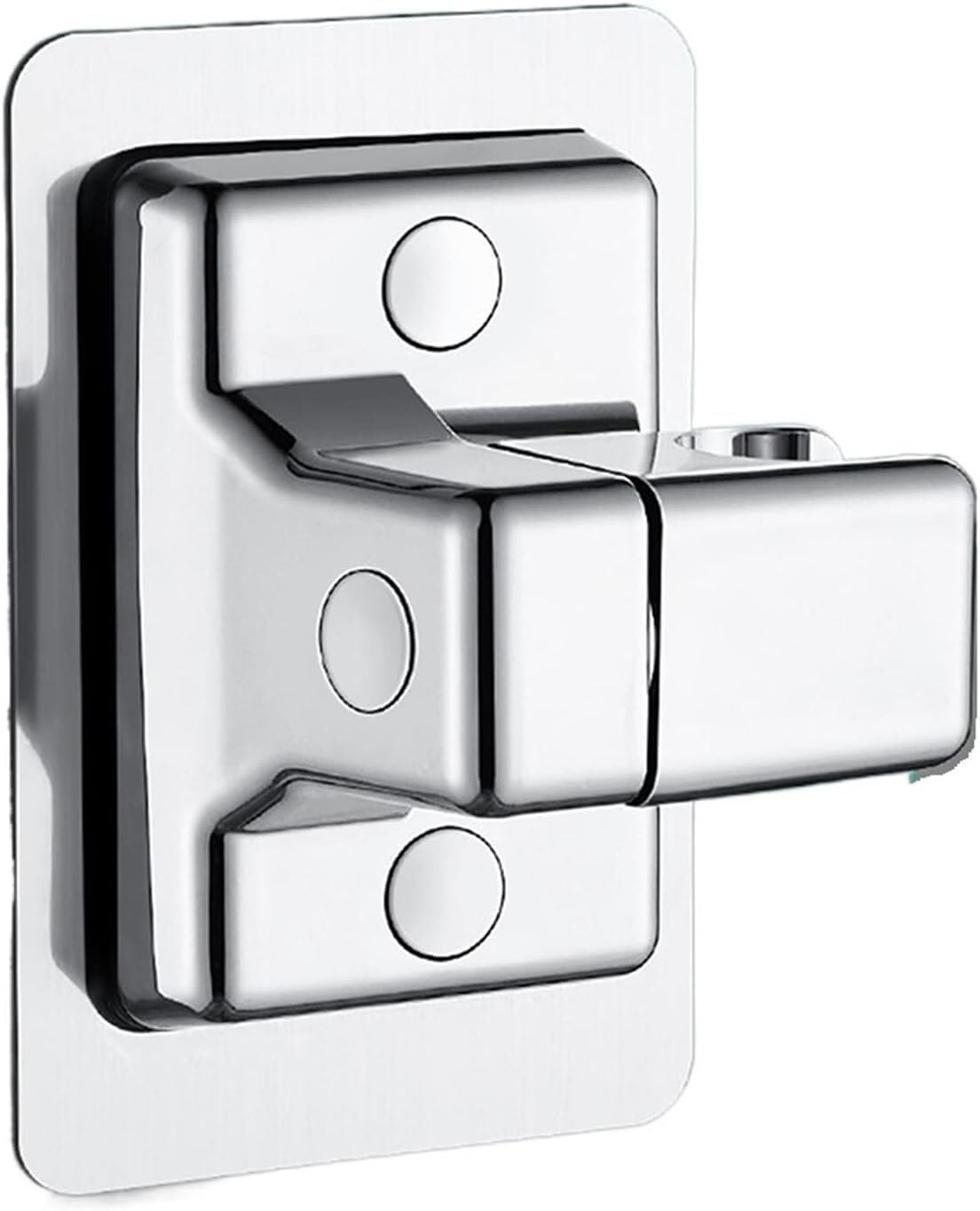 Mkauyycb Silver Shower Wand Holder Showerhead Bracket, Adjustable Wall-Mounted, No Drilling Required