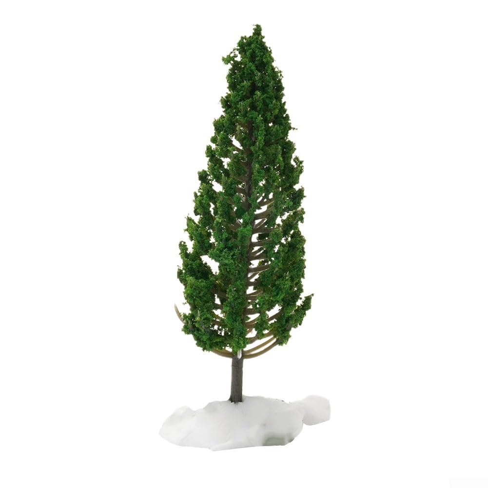 10 árboles de pino de plástico verde para escala G, diseño de ferrocarril, decoración de paisajes, accesorios de diorama, 11 cm de altura