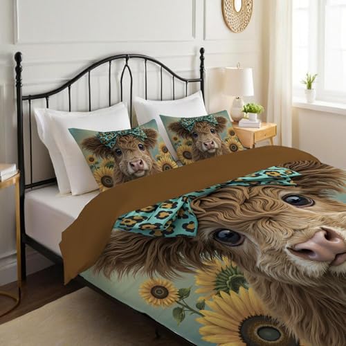 Parure de Lit 220x240 Hypoallergique en Microfibre Douce Brun - 6