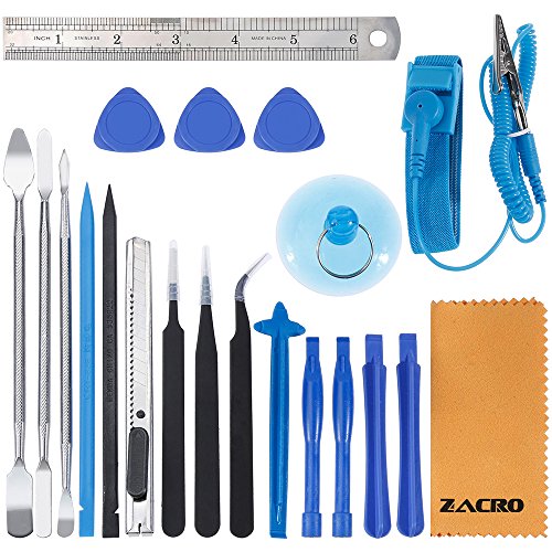 Zacro 21 in 1 Opening Pry Tool Kit with Spudgers and Anti-Static Wrist Strap，Professional Repair Tool Kits for Mobile Phone