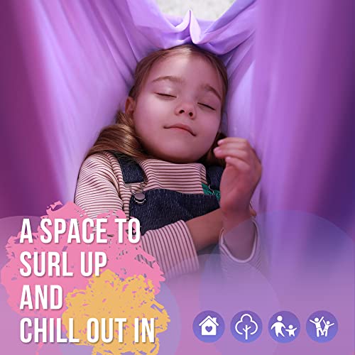Sensory Swing, Indoor & Outdoor Sensory Swing for Kids & Adults, Double Layer Therapy Cuddle Swing for Kid with Autism, Holds up to 300lbs, Pink - Image 6